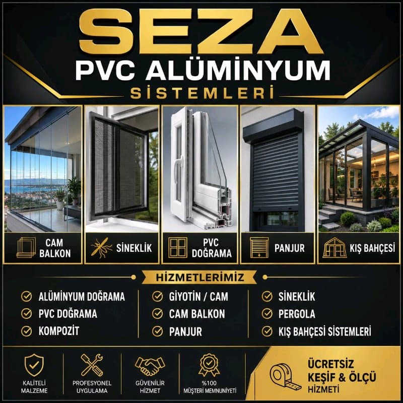 Alüminyum Pvc Doğrama Panjur Sineklik Cam Balkon İmalat ve Montaj Yapmaktayız
