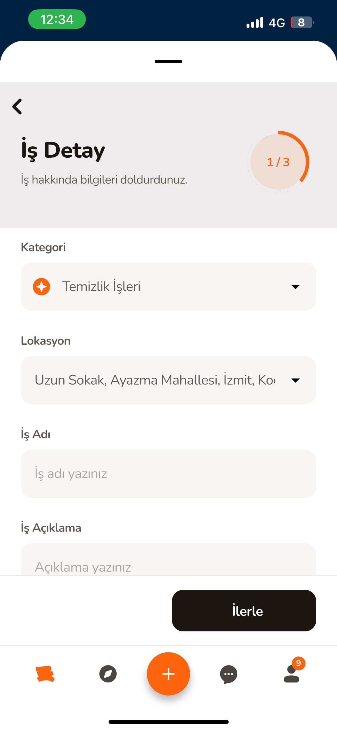 İş detayları sayfası