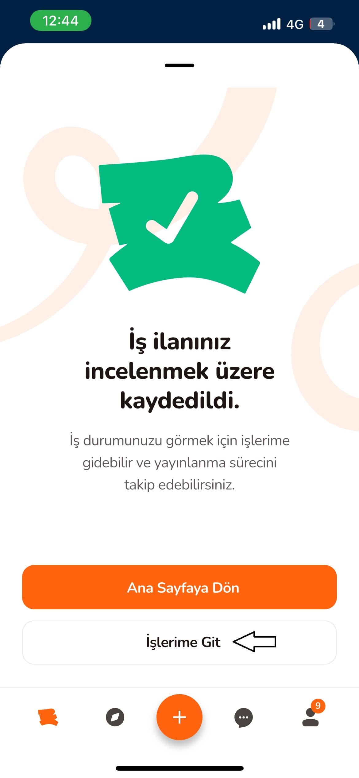 İlan gönderildi