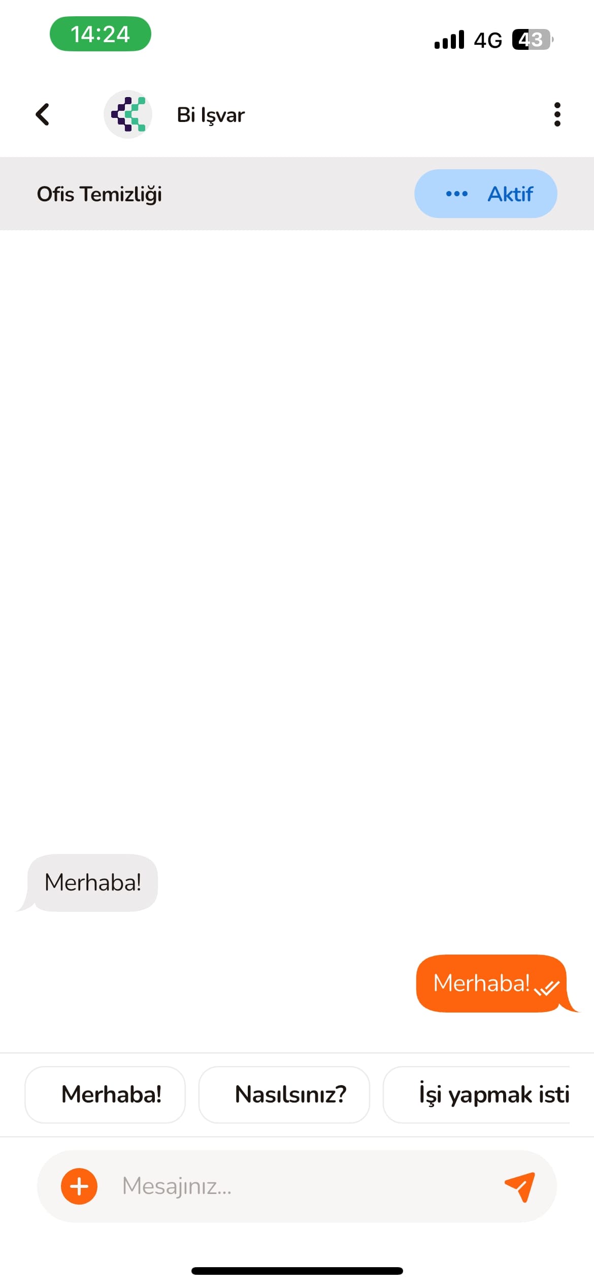 bi işveren ilk mesaj