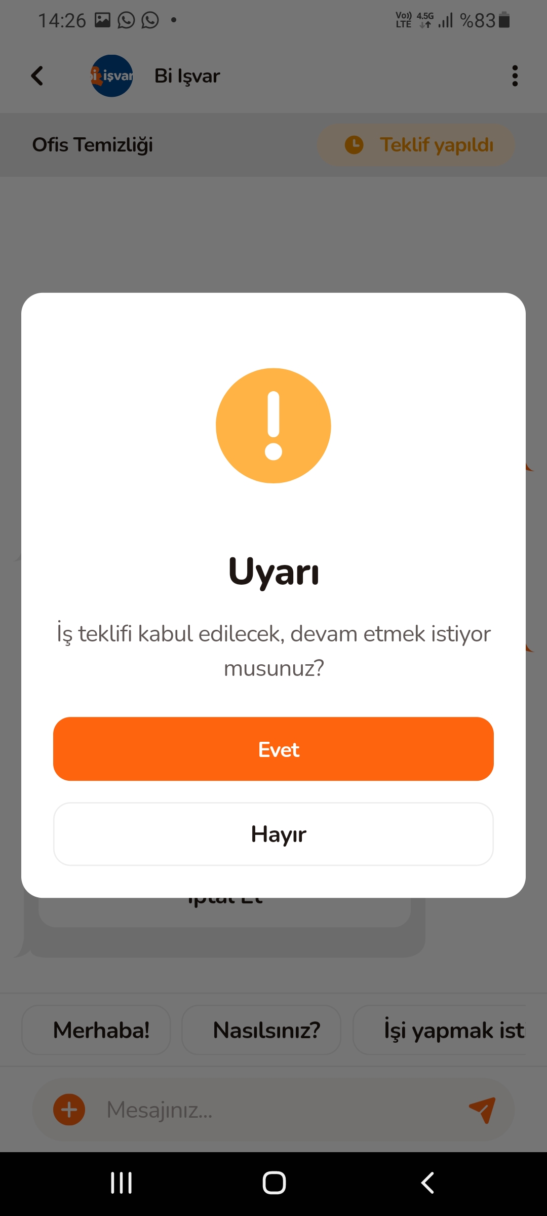 bi işyapan iş teklifi onay