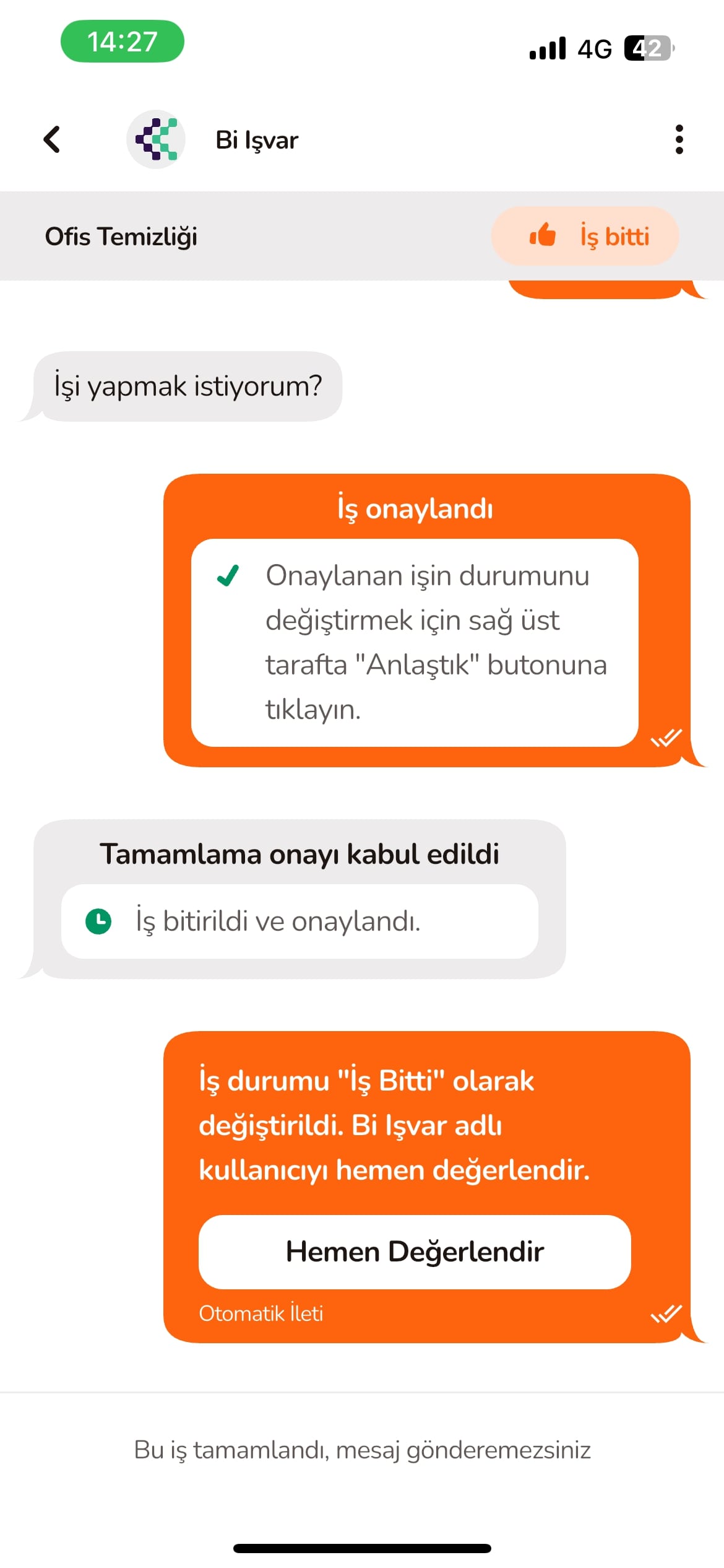 bi işveren iş bitti