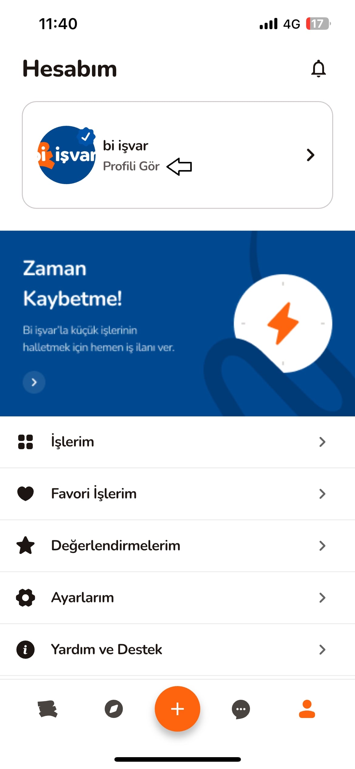 Profili gör seçeneği